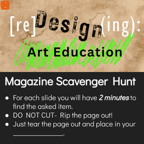 Magazine Scavenger Hunt rules- TAB Lesson plan, Collage lesson plan